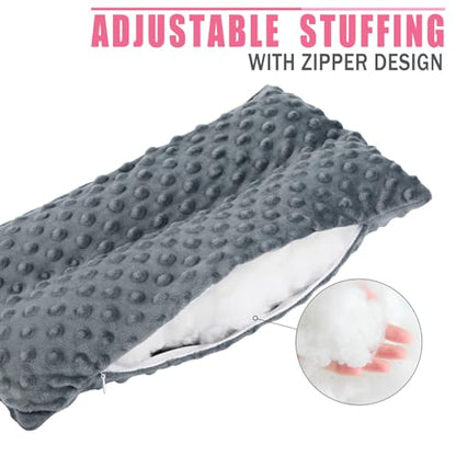 Hysterectomy Seatbelt Pillow Hysterectomy Recovery Must Haves Post Surgery Abdominal Pillows with Ice/Hot Pocket for Tummy Tuck C-Section Recovery Gifts Minky Dot Dark Gray - color: Minky Dot Dark Gray