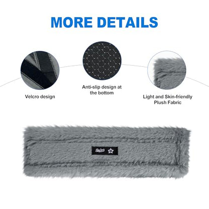 SPRING SEAON Fluffy Auto Seat Belt Cover Pad Soft Universal Car Seat Belt Covers Seat Beat Strap Pad for Shoulder Pad Neck Cushion Protector Car Accessories 2 PCS Grey - color: Grey
