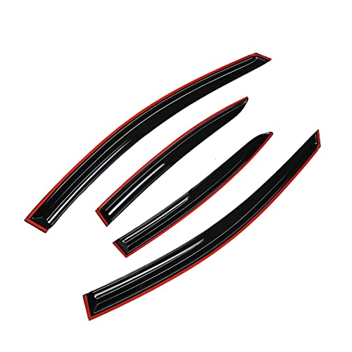 4 Pieces Smoke Tinted Tape-On Side Window Visor Deflectors Rain Guards Designed for Hyundai Elantra 2017 2018 2019 2020 SE SEL Value ECO Limited Sport - size: 2017-2020 Hyundai Elantra
