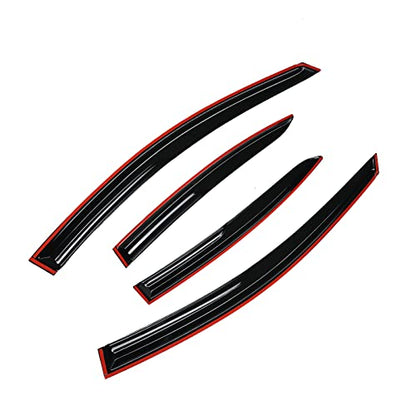 4 Pieces Smoke Tinted Tape-On Side Window Visor Deflectors Rain Guards Designed for Hyundai Elantra 2017 2018 2019 2020 SE SEL Value ECO Limited Sport - size: 2017-2020 Hyundai Elantra