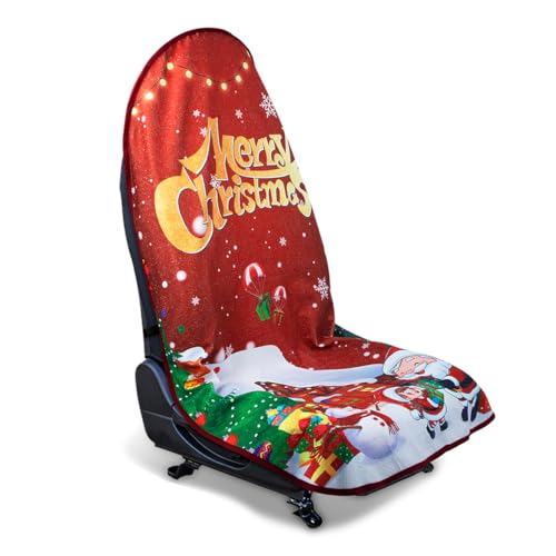 Waterproof Sweating Car Seat Cover for Post Gym Workout, Running, Swimming, Beach and Hiking, Universal Fit Non-Slip Bucket Seat Protector for Cars SUV Trucks, Machine Washable (1pcs-Xmas) - color: 1pcs-Xmas