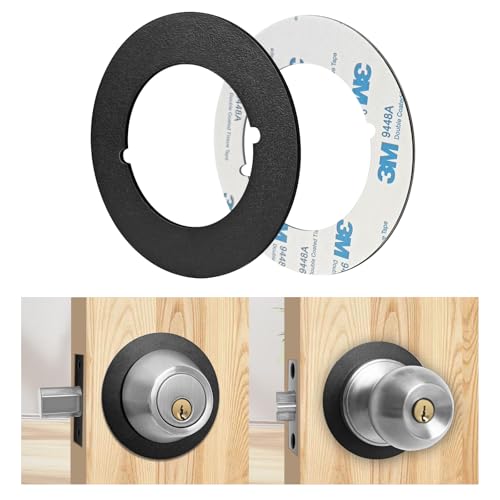 Door Knob Plates Round Version, Matte Black, Thick, Door Reinforcement Plate, Scar Plates for Door Knob/Deadbolt, Door Handle Cover Filler Fixing Repair Backplate (2 Pcs, Matte Black) - color: Matte Black, size: 2 Pack