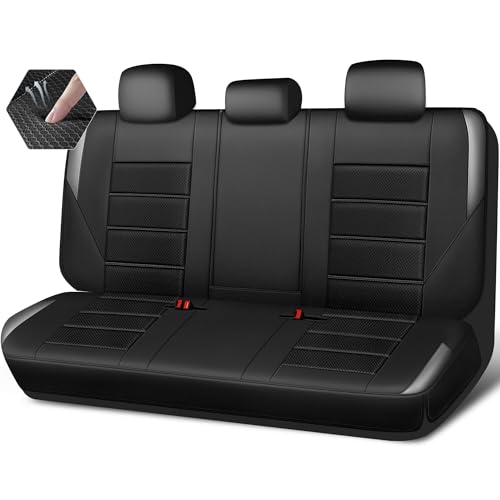 CAR PASS Memory Foam Back Car Seat Covers,Thick 3D Foam Mesh Bench Seat Covers Leather Metallic, Air Cool Rear Seat Cover Black Gray Aluminum Film, Comfort for Cars, Trucks, SUVs Automotive,Black Gray - color: grey/black, size: Full Set