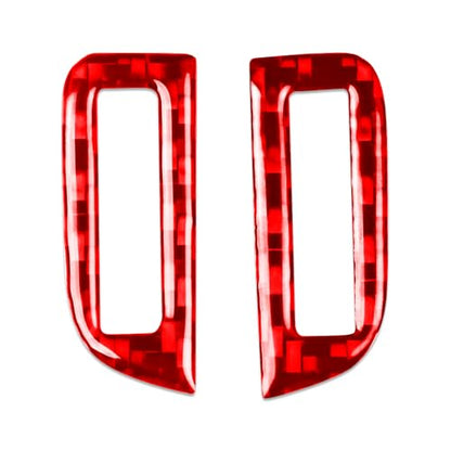 Real Red Carbon Fiber Car Dashboard Side AC Vent Outlet Rotary Control Sticker Auto Interior Trim Compatible with Ford Explorer(U625) XLT/Limited/ST/Platinum/Platinum Hybrid 2020 2021 2022 2023 - color: Dash Side Ac Vent Control
