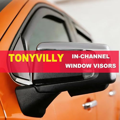 in-Channel Window Rain Guards Window Visors Vent Deflectors Compatible with 2019-2026 Silverado 1500 & Sierra 1500 Crew Cab, Wind Deflector Smoke 4PCS - size: For Silverado/Sierra 1500 Crew Cab