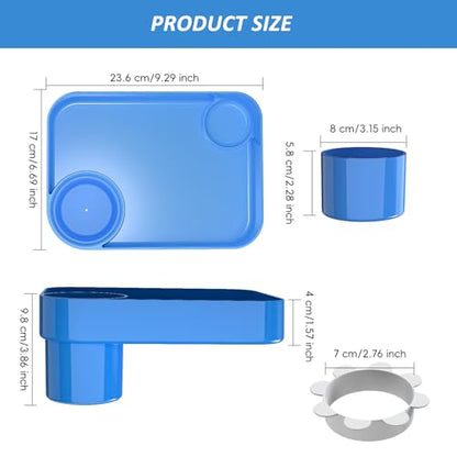 Car Seat Snack Tray for Toddlers, Reduces Mess Square Travel Tray Cup Holder Snack Tray, Durable Car Food Tray for Kids, Universal Fit Kids Travel Road Trip Essentials (Blue) - color: Blue