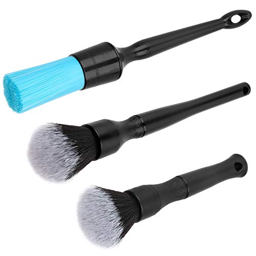 AntBooBoo 3 Pack Ultra-Soft Detailing Brush Set, Comfortable Grip and Scratch-Free Cleaning for Exterior, Interior Panels, Emblems, Badges, Gauge Cluster, Infotainment Screen - size: Ultra-Soft