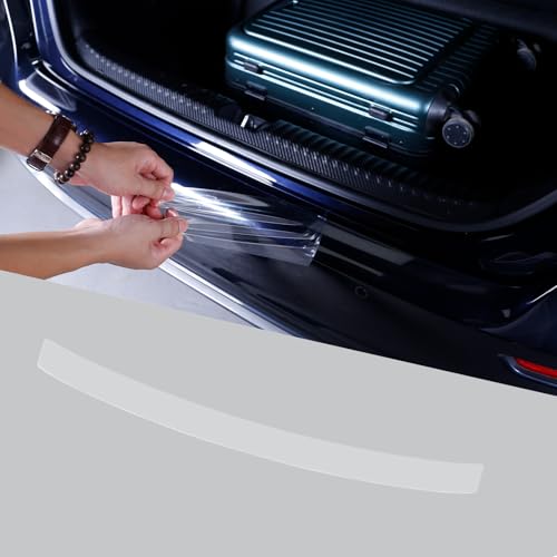 Car Rear Bumper Protector 8.5 Mil Clear PPF Film for Car Paint Protection, Universal Door Entry Edge Guard & Scuff Plate Protector, Invisible Anti-Scratch Door Step Wrap for Cars, SUV, Trucks - size: TPU 8.5 mil 35.43"L x 3.94"W
