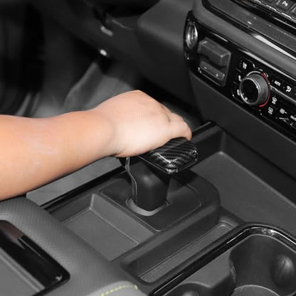 Jimen for Silverado Shift Knob Cover, Auto Gear Shifter Knob Trim Compatible with Chevrolet Silverado 2022-2024 (Carbon Fiber) - color: Carbon Fiber