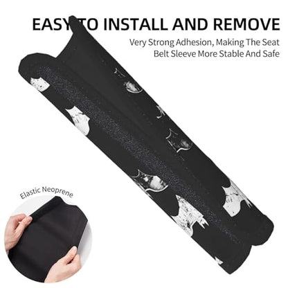 Seat Belt Cover Pad Halloween Animal Bats Soft Safety Car Automotive Seat Belt Pads Cushion Shoulder Strap Covers for Cars or Bags, 2 Pcs - color: Halloween Animal Bats