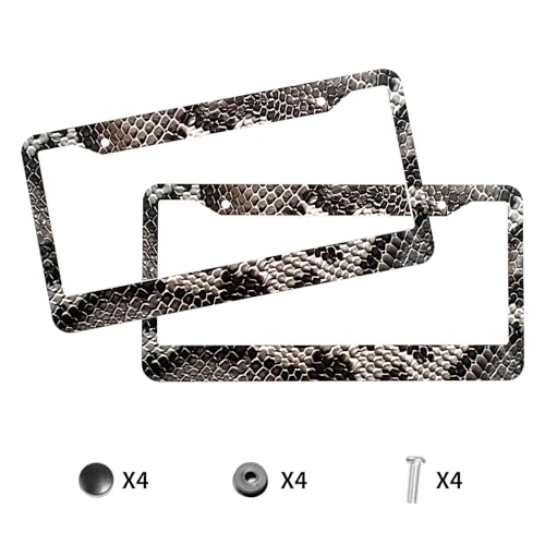 Snake License Plate Frame Abstract Animal Snake Car Front License Plate Personalise Stainless Steel Funny Design Compatible with Standard License Plate Holder for USA and Canada 12.2" X 6.2" - color: Snake_30