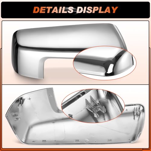 ACLONG Chrome Mirror Cap Cover Trim Left Driver Side & Right Passenger Side Rearview Side Mirror Covers Fit for Chevy Silverado 1500 GMC Sierra 1500 2019 2020 2021 2022 2023 2024 2025-1 Pair - size: Fit for Chevy Silverado 1500 2019-2025-Chrome