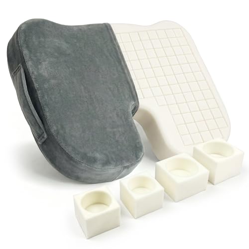 Cushy Tushy Premium Seat Cushion with Moveable Holes, Customizable Foam – Relief for Lower Back, Sciatic, & Tailbone Pain – Perfect for Driving, Home & Office – Gray Fabric Cover - color: Grey, size: Customizable