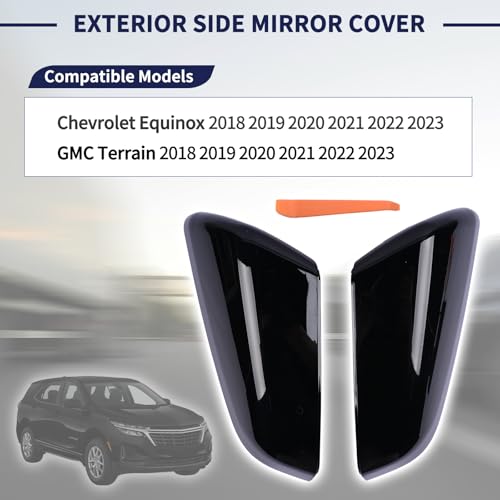 Exterior Side Mirror Cover Driver & Passenger Side Compatible with Chevrolet Equinox GMC Terrain 2018-2023 Rearview Mirror Cap Left & Right Side Replace 23406416 23406417 84225386 84225387 - size: Left & Right Side