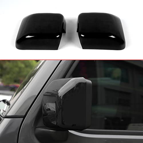 Rearview Mirror Cover Trim Shell Kit Car Rear View Mirror Exterior Decoration Accessories for Jeep Wrangler JL JLU 2018-2022 & Gladiator JT (Black) - color: Black