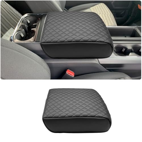 Zxiaochun Center Console Cover for 2021 2022 2023 2024 2025 2026 Ford F150, Armrest Lid Leather Protector, Middle Console Cushion Interior Accessories (Bucket Seat Only) - size: For 2021+ F150 Bucket Console