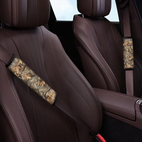 Camouflage Hunting Automotive Seat Belt Cover Thickened Seatbelt Shoulder Pad Cushions 2 PCS Anti-Slip Shoulder Strap Protect Universal Fit for Auto Truck Van SUV - color: Camouflage Hunting