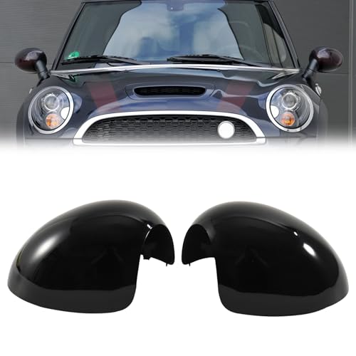 Mirror Cover for MINI Cooper R55 R56 R57 R58 R59 R60 R61 2007-2016 Manual Folding Mirrors Side Mirror Caps(Glossy Black) - color: Glossy Black)