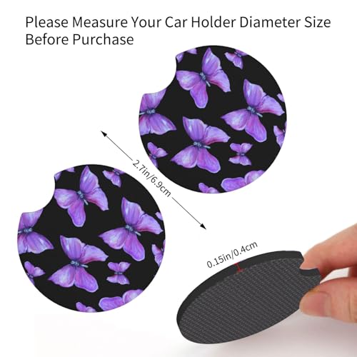 Butterfly Purple Steering Wheel Cover Beauty Butterfly Purple Steering Wheel Cover Breathable Universal for 15 Inch Anti-Slip Car with 2 Pieces Car Coasters Suitable for Men Women Butterfly - color: Butterfly Purple