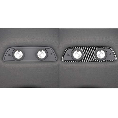 NVCNX Real Carbon Fiber Compatible with Audi B9 A4 S4 2017-2024 / A5 S5 RS5 2018-2024 2019 2020 2021 2022 2023 Car Inner Roof Rear Reading Lamp Panel Trim Cover Sticker Decal Interior Accessories 1PC - color: Roof Rear Reading Lamp Trim