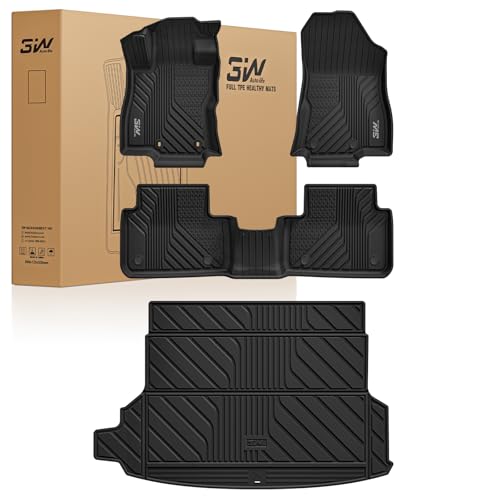 3W Floor Mats & Cargo Liner for 2025-2026 Subaru Forester (Not Fit Hybrid & Wilderness), TPE All Weather Floor Mats Custom Fit 2025-2026 Forester Full Set Anti-Slip Heavy Duty Accessorious, Black - size: 2.For Subaru Forester | 25-26 | Combo Set