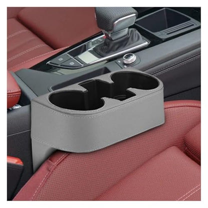 ZIMISI Car Cup Holder, PU Leather Auto Front Console Gap Filler Organizer, Multifunctional Cup Drink Holder, Car Seat Gap Filler Storage Box, Coin Bucket, Cell Mobile Phone Holder (Grey) - color: Grey