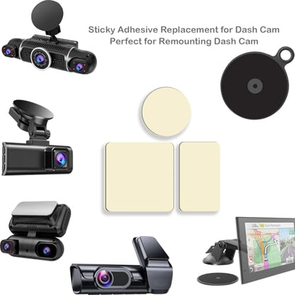 10Pcs Heavy Duty Dash Cam Sticky Pads and Windshield Electrostatic Film,Heat Resistant Double Sided Sticky Tape for GPS Holder,Dashboard Phone Mount Stronger Bond,Customizable,No Residue,Easy Install - color: The White Double-sided Sticker Adhesive