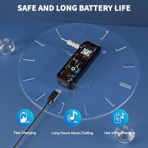 Aux Bluetooth Adapter Portable 3.5mm Blue-tooth Aux Adapter for Car 2 in 1 Wireless Bluetooth Receiver for Car/Home/TV Audio/Speakers/Headphones/Stereo System,Hands-Free Call 33FT Widely Working Range