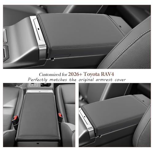 SKTU for 2026 Toyota RAV4 Armrest Cover for 2026+ Toyota RAV4 (LE/SE/XLE Premium/Woodland/XSE/Limited) Center Console Cover Toyota RAV4 2026 Accessories Console Cushion Cover Soft - color: 2026+ RAV4 Armrest Cover