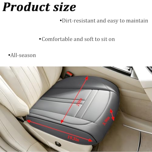 Car Front Seat Covers, Leather Anti-Slip Vehicle Front Seat Protection Full Wrap, Waterproof Driver Automotive Bottom Cushion Pad Mat Accessories, Universal for SUV, Sedan, Truck (Gray) - color: Gray