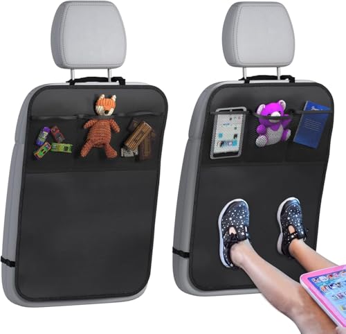 2 Pcs Back Seat Protector Car Kick Mats for 2020-2025 2026 Ford Explorer 6&7, Waterproof Kick Mats Backseat Protector, Back Seat Cover for Kids, Automotive Accessories