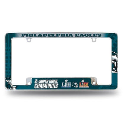 NFL Rico Industries All Over Chrome Frame 12" x 6" Chrome All Over Automotive License Plate Frame for Car/Truck/SUV - color: Silver