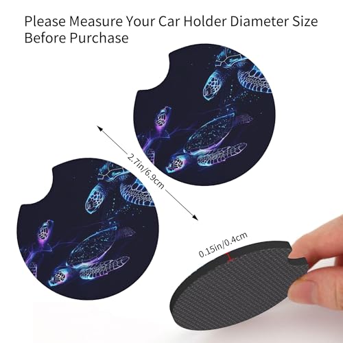 Sea Turtle Steering Wheel Cover - Bule Anti-Slip Breathable Universal 14-15 Inch Car Wheel Cover with 2 Matching Coasters Set for Men Women,Soft Comfort Grip Accessories - color: Sea Turtle