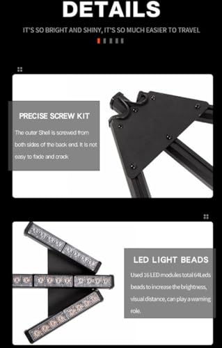 35" L x 14" H LED Arrow Lights Traffic Advisor Arrow Stick for Tow Trucks/Strobe Directional Arrow Board Light Bar