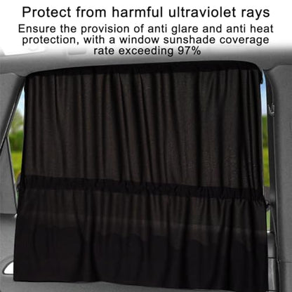 2PCS Car Side Window Sun Shades, Suction Cup Vehicle Sunshade Curtain with UV Rays Protection, Removable Auto Window Sunscreen for Protecting Privacy, Universal for SUV, Truck, RV