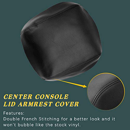 A ABIGAIL Center Console Armrest Cover Replacement for 2009 2010 2011 2012 2013 2014 2015 Honda Pilot Auto Leather Suture Console Lid Cover Replacement (Black) - color: Black, size: Front & Center