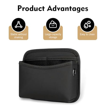 Car Seat Side Storage Pocket, Leather Multifunctional Console Side Organizer Bag, Self-adhesive Auto Door Pocket Organizer, Universal for Most Cars (Black)
