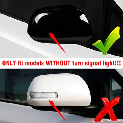 Moonlinks Compatible with Toyota Sienna 2012 2013 2014 2015 2016 2017 2018 2019 2020 Right Passenger Side Mirror Cover Replacement,Glossy Black Right Side Clip-on Mirror Cap Replace for 87915-08021-C2 - color: Right Black