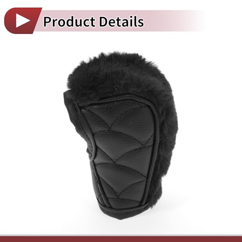 1 Pc Gear Shift Knob Cover Decoration Stick Shifting Handle Protector 12x5cm/4.72"x1.97" Black Faux Leather