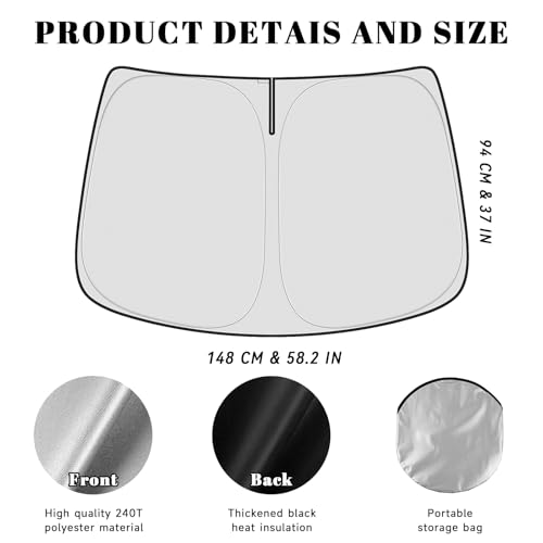 Car Windshield Sun Shade for Ford 2015-2024 Edge Accessories (OEM Design) Reflective Foldable Heat Insulation Sunshade for Ultimate Protection - size: for Ford 2015-2024 Edge