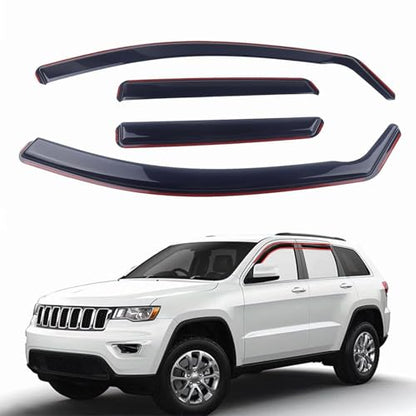 in-Channel Rain Guards 4-Piece Compatible with 2011-2021 Jeep Grand Cherokee Window Visors Side Window Deflectors Vent Visor Shield Shade - size: 2011-2021 Jeep Grand Cherokee