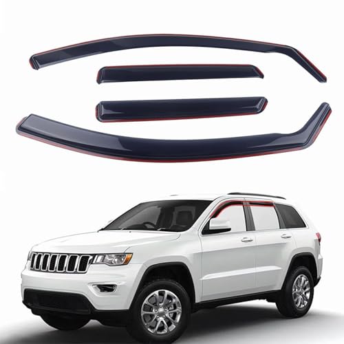 in-Channel Rain Guards 4-Piece Compatible with 2011-2021 Jeep Grand Cherokee Window Visors Side Window Deflectors Vent Visor Shield Shade - size: 2011-2021 Jeep Grand Cherokee