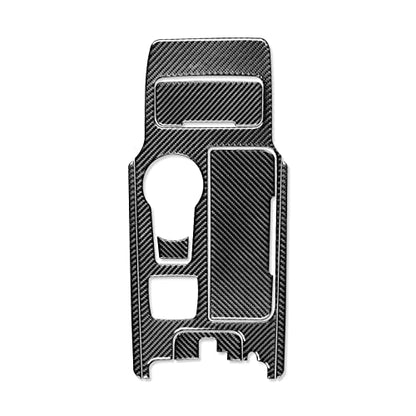 Real Bright Soft Carbon Fiber Car Center Console Automatic Gear Shift Panel Water Cup Holder Switch Cover Trim Sticker Compatible with Ford Mondeo/Fusion 17-19 Auto Interior Accessories Black - color: Black-gear Shift Panel