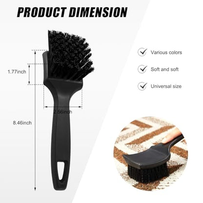 Car Carpet Cleaning Brush, 8.5-Inch Tire Cleaner Scrub Brushes with Stiff Bristles, Wheel Hub Scrub Brush Exterior Washing Supplies for Sedan SUV Truck, Car Accessories (Black) - color: Black