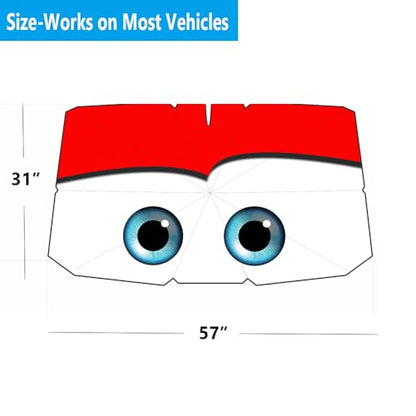 Windshield Sun Shade 2025 Car Accessories 100% Blackout Car Front Windsow Shades Umbrella Automotive Sun Visor Block Heat Insulation Protection (Red) - color: Red