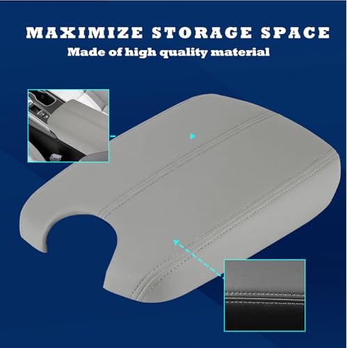 Compatible with Center Console Lid Armrest Honda Accord Replacement Cover 2008 2009 2010 2011 2012 Center Console Cover (Grey(Center & Front)) - color: Grey(Center & Front)