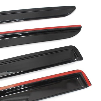 Window Visor Compatible with 1993-1998 Jeep Grand Cherokee, Slim Style Acrylic Smoke Tinted & Semi-Transparent Sun Rain Shade Guard Wind Vent Air Deflector by IKON MOTORSPORTS, 1994 1995 1996 1997