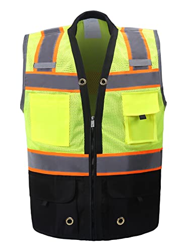 Shine Bright Safety Vest - High Visibility with Reflective Straps and Pockets – Premium, Soft, Durable, and Breathable - color: Black, size: Medium