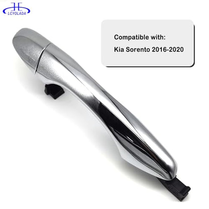 Exterior Door Handle Front Right Passenger w/Cover Compatible with 2016-2020 Kia Sorento, Replaces# 82651C5010,Chrome - size: Front Right