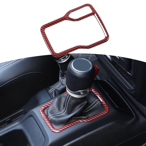 RT-TCZ for Wrangler JL Red Carbon Fiber Gear Shift Trim Cover Frame for Jeep Wrangler JL JLU Gladiator JT 2018-2024 Red Carbon Fiber Interior Accessories - color: Red Carbon Fiber